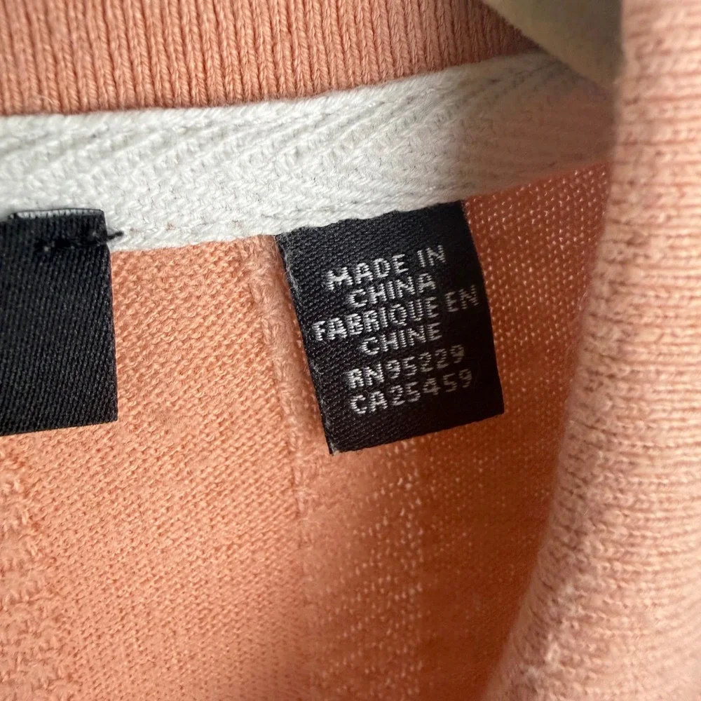 Ted Baker Peach Ribbed Short Sleeve Sweater Collared Polo XXL Coastal Old Money